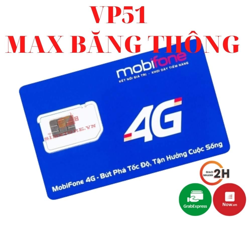 Sim 4G Mobifone VP51, Sim MAX BĂNG THÔNG VPB51